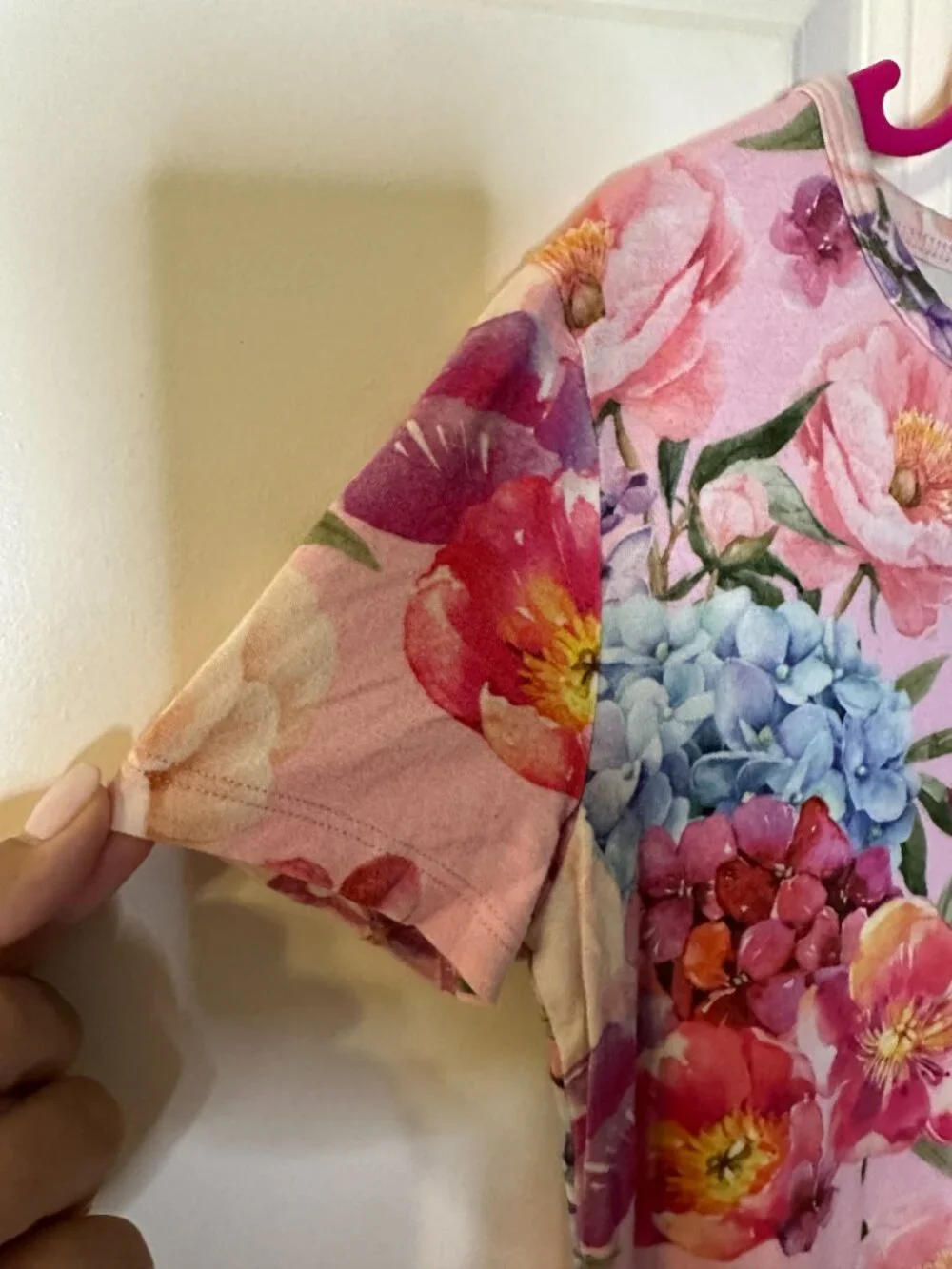 Posh Peanut Bamboo Floral Hydrangea Rose Pajama Top Girls 8Y Soft Lounge